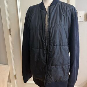 Boss Blue Bomber Jacket with Stand Collar